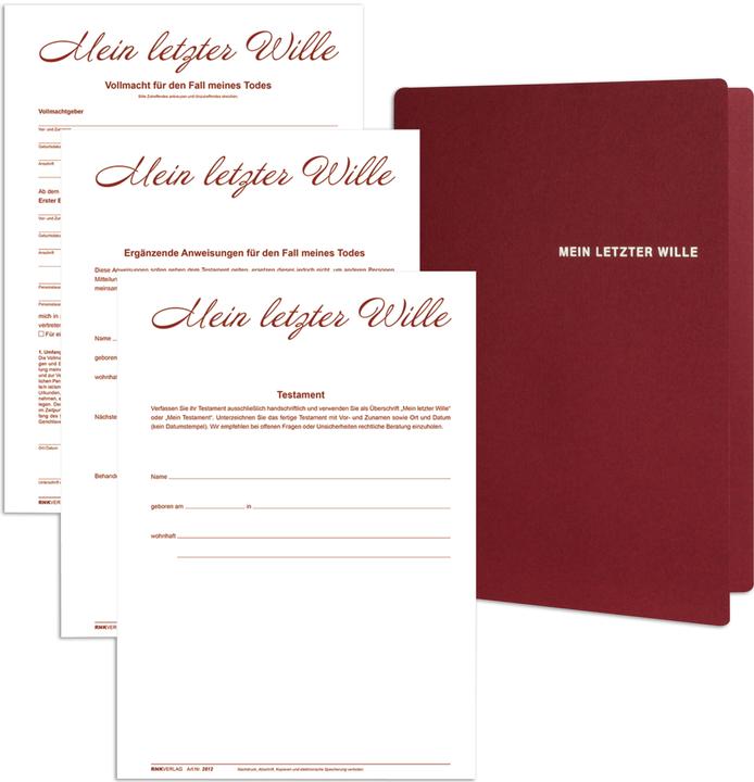 Produktbild Rnk Mappe "Mein letzter Wille", DIN A4, weinrot, 1 Stück