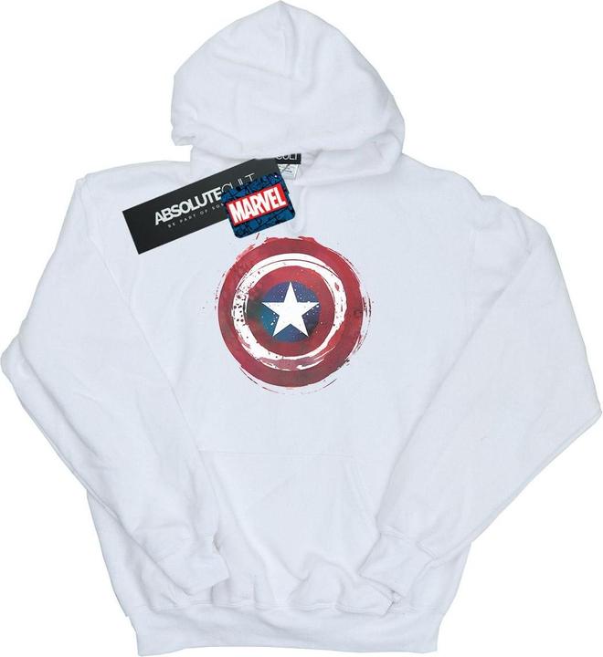 Actual product image Mens Captain America Splatter Shield Hoodie (XXL)