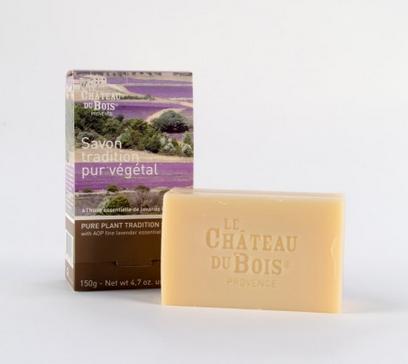 Le Château du Bois Traditionelle rein pflanzliche Seife mit ätherischem Lavendelöl 150g (Flüssigseife)