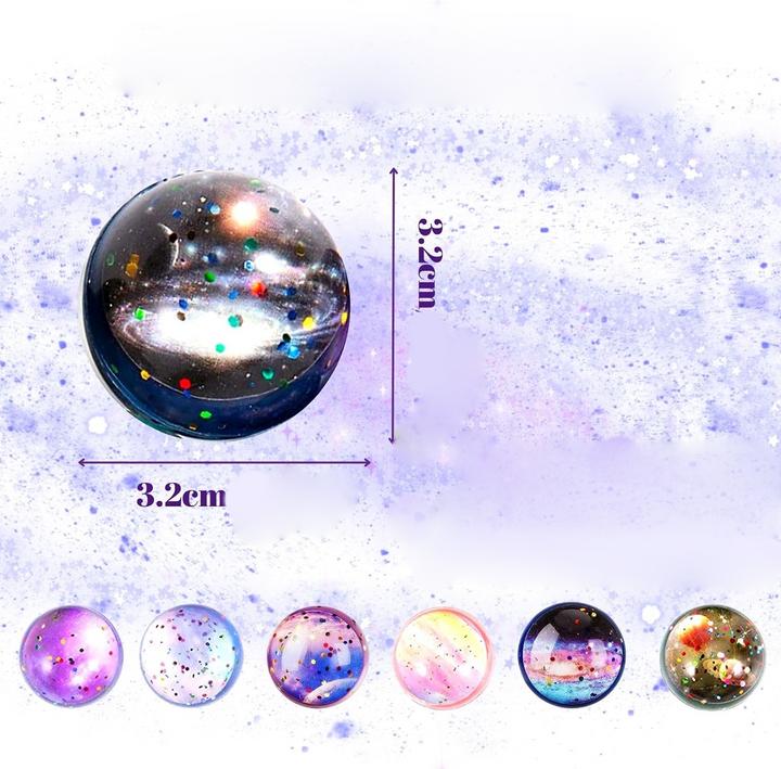 Actual product image I Am Creative (20er Set) Ø32mm Gummi Ball Bouncing Hüpfball Spielzeug Mitgebsel Flummi - Weltraum