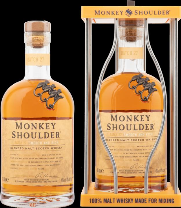 Actual product image William Grant & Sons Monkey Shoulder Batch 27 (Blended Malt Whisky, Scotch whisky, 1 x 70 cl)