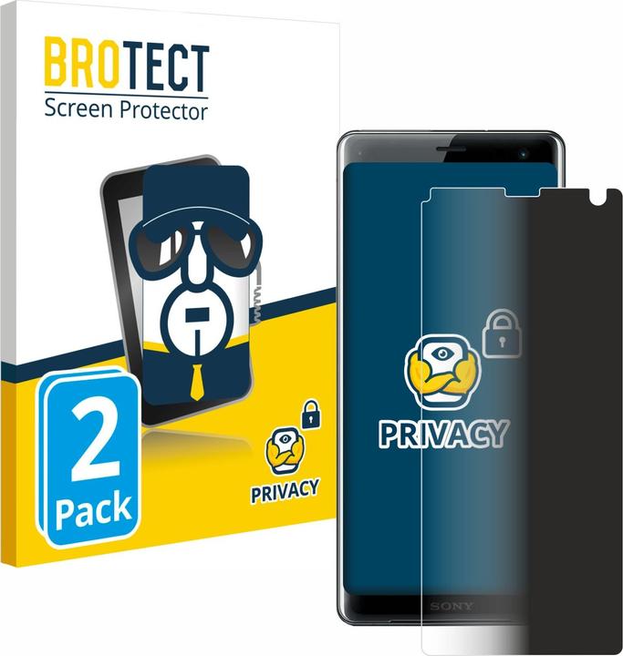Productafbeelding BROTECT Anti-spionnetje privacyfolie Beschermfolie tegen blauw licht (2 Stuk, Sony Xperia XZ3)