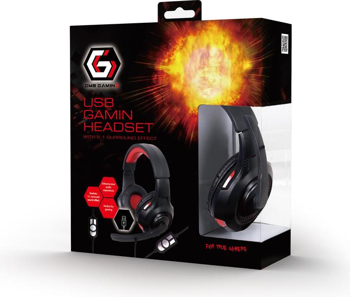 Immagine prodotto Gembird GHS-U-5.1-01 Cuffie e archetto nero (Cablato)