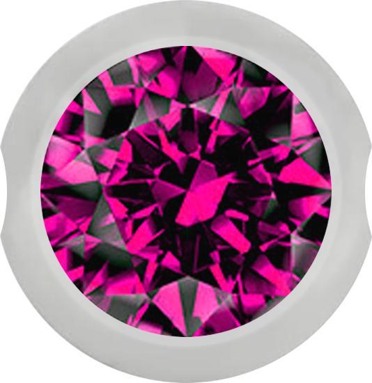 Produktbild Star Piercing Ball Closure Kugel silber mit Kristall fuchsia (Chirurgenstahl 316L)