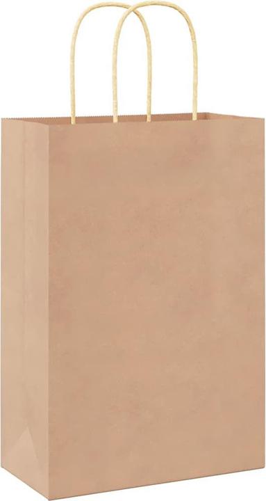 Produktbild VidaXL Kraftpapiertüten 250 Stk. mit Henkel Braun 22x11x31 cm Papiertüte (Geschenktüte, 250 x)