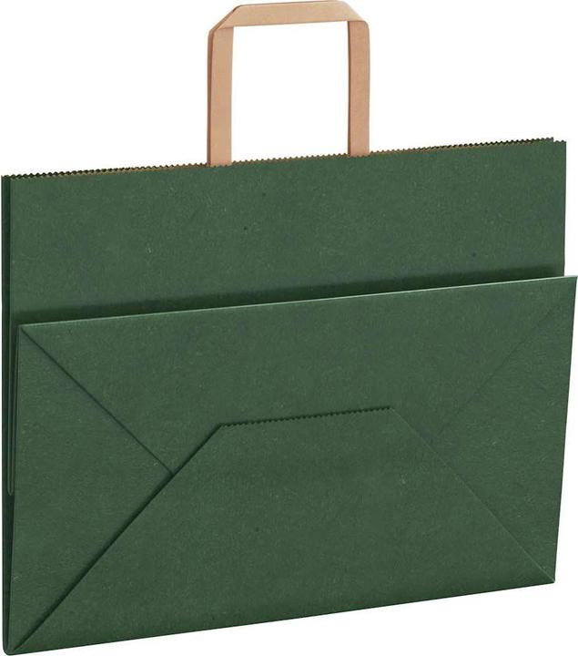 Actual product image VidaXL Kraft paper bags 250 pcs. with handle green 32x17x25 cm paper bag (Gift bag, 250 x)