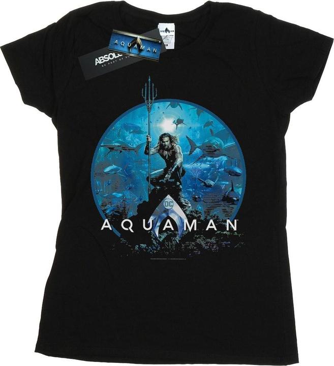 Actual product image Womens/Ladies Aquaman Circle Poster Cotton T-Shirt (XL)