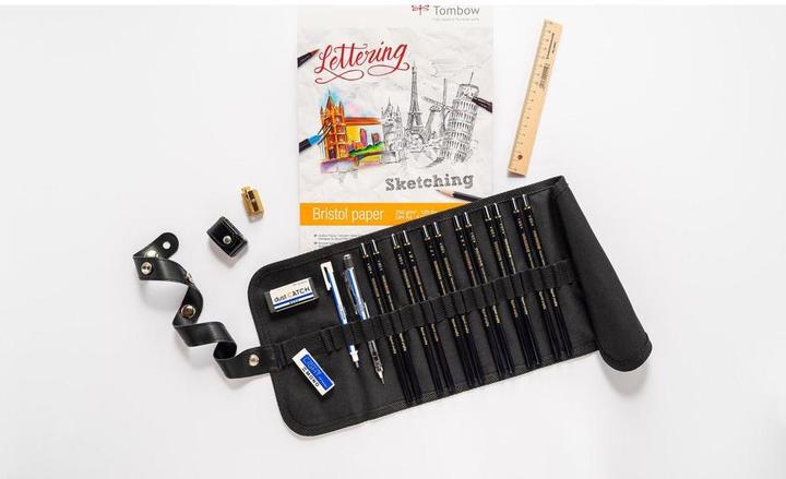 Actual product image Tombow Mono 100 (6B, 5B, H, 3H, 4B, 3B, 2B, B, HB, F, 2H, 4h, 12 x)