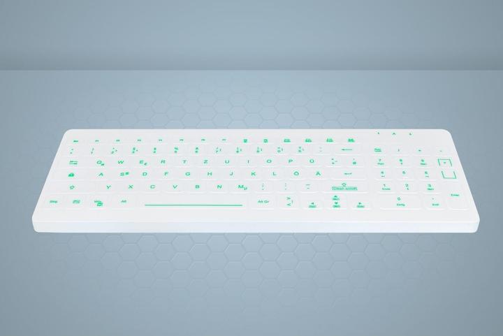 Immagine prodotto Active Key Tastiera compatta retroilluminata Hygiene con NumPad completamente sigillata a tenuta stagna USB (DE, Cablato)