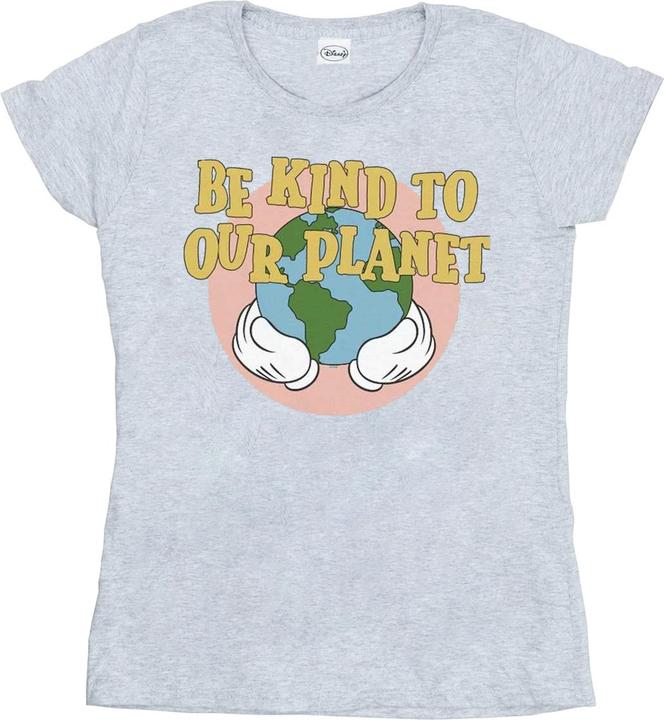 Actual product image Disney Womens/Ladies Mickey Mouse Be Kind To Our Planet Cotton T-Shirt (XXL)