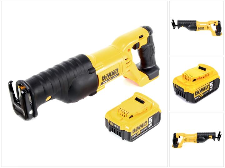 Actual product image DeWalt DCS 380 18 V Battery reciprocating saw + 1 x DCB 184 5.0 Ah Li-Ion battery