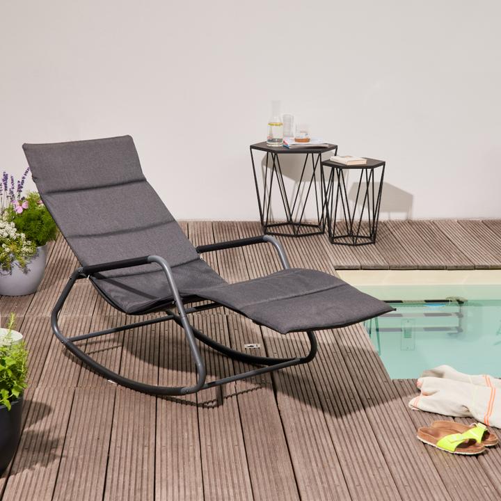 Actual product image Siena Garden Aliano Rocking Lounger Black (143 cm)