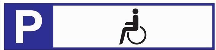 Immagine prodotto HP Autozubehör Segnale di parcheggio Parcheggio per disabili L460xW110 mm Alluminio bianco/blu/nero