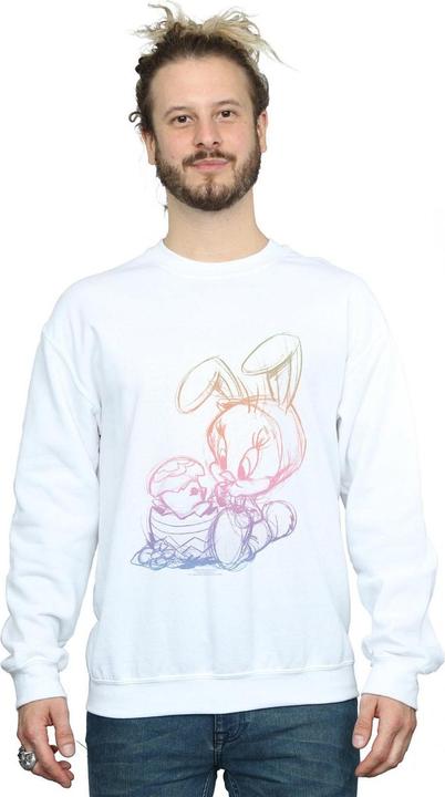 Actual product image Looney Tunes Mens Tweety Pie Easter Egg Sketch Sweatshirt (S)