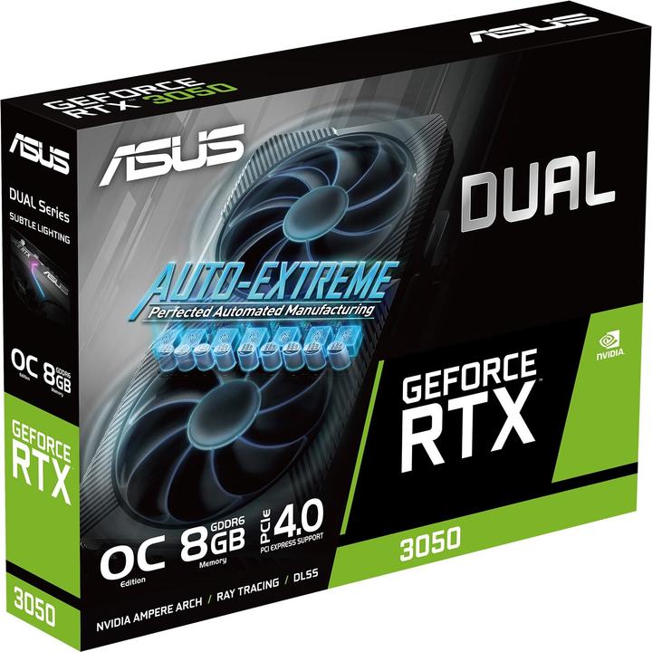 Immagine prodotto ASUS DUAL-RTX3050-O8G-V2,HDMI,DP,Attivo (8 GB)