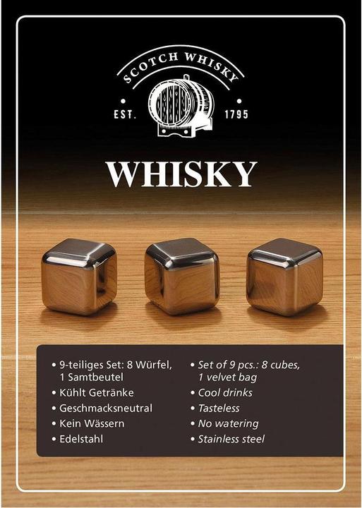 Actual product image G. Wurm Whiskey Ice Cube Set made of stainless steel, 2.7 (Whisky stones)