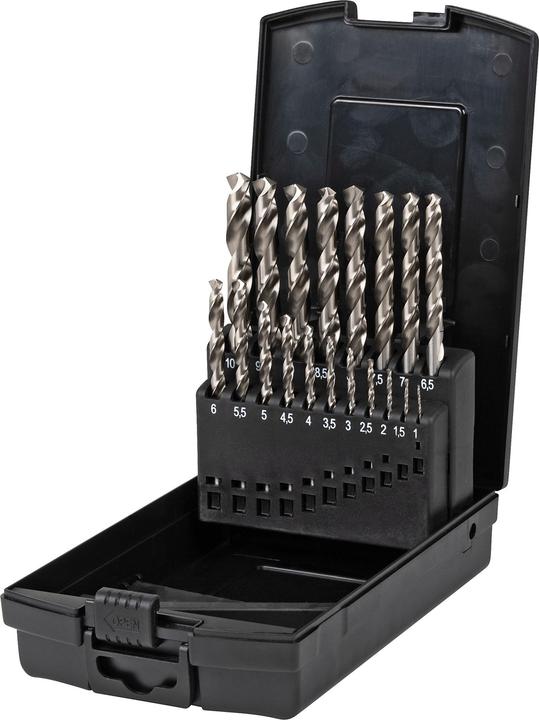 Actual product image Stier Jeu de 19 forets hélicoïdaux Standard DIN 338 HSS-G 1-10 mm en coffret (1.0 to 10.0 mm (in 0.5 mm increments))