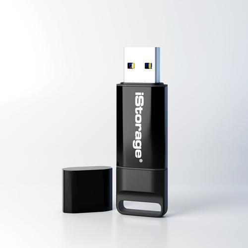 Actual product image Origin Storage iStorage IS-FL-DBT-256-16, 16 GB, USB Typ-A, 3.2 Gen 1 (3.1 Gen 1), 170 MB/s, Kappe, Schwarz (16 GB, USB 3.2)