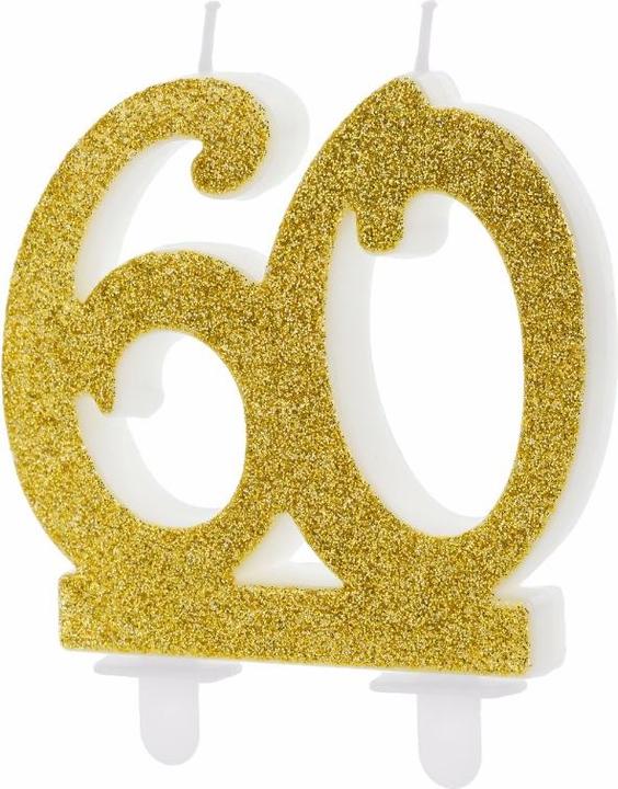 Image du produit Partydeco Bougie numérotée or - 60 (1 x)