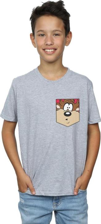 Immagine prodotto Looney Tunes Tasmanian Devil Face Faux Pocket Maglietta Ragazzi (128)
