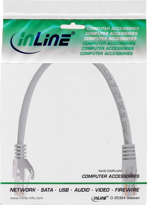 Actual product image InLine Patch cable (U/UTP, CAT5e, 0.30 m)