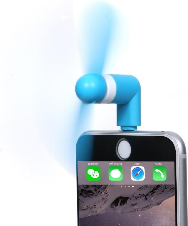 Immagine prodotto PhoneLook Mini ventilatore blu per smartphone perfetto per gli spostamenti e i viaggi di lavoro Micro-US