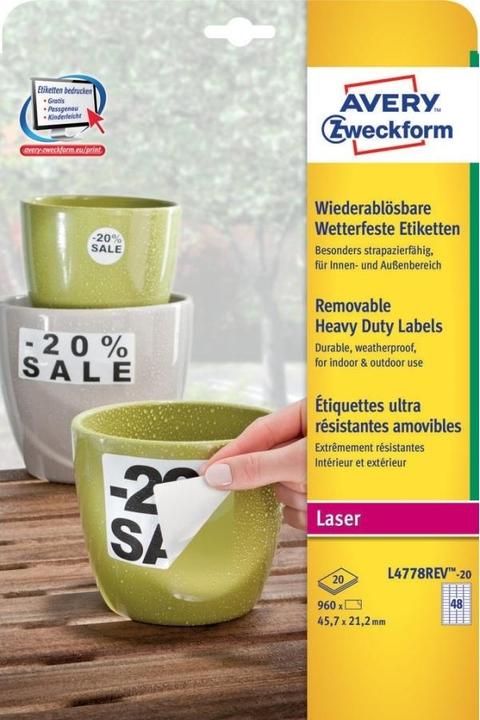 Actual product image Avery Wetterfeste, wiederablösbare Etiketten