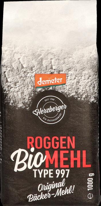 Actual product image Herzberger demeter flour, rye type 997 (1000 g)
