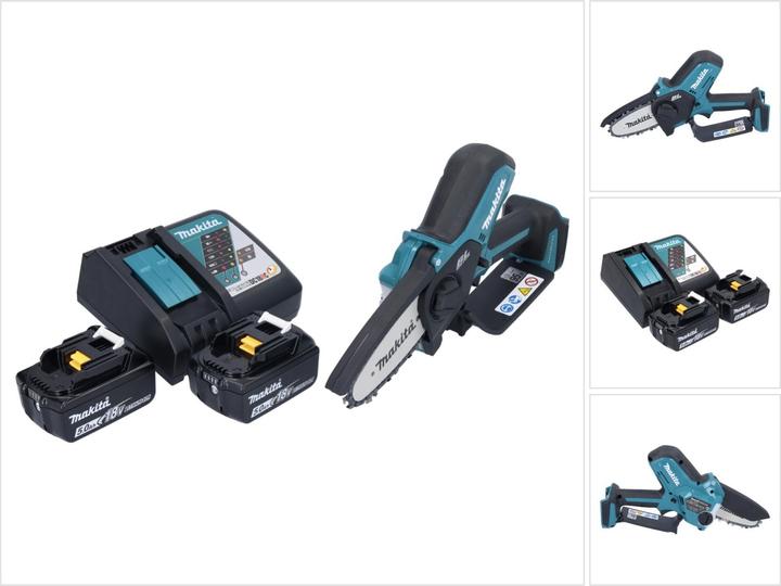 Immagine prodotto Makita DUC 101 RT Sega per potatura a batteria 18 V 10 cm Brushless + 2x batteria 5,0 Ah + caricabatterie (Sega a catena a batteria)