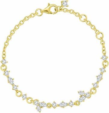 Brilio Silver - Sparkling silver bracelet with clear zircons BRC167W