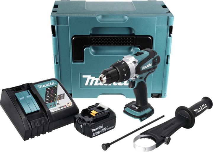 Immagine prodotto Makita DHP 458 RM1J 18V Trapano avvitatore ad impulsi a batteria in valigetta Makpac + 1x Batteria 4 (Batteria ricaricabile)