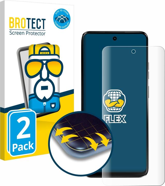 Produktbild BROTECT Fullscreen Schutzfolie Displayschutz Folie Klar Transparent (2 Stück, Motorola Moto G34)