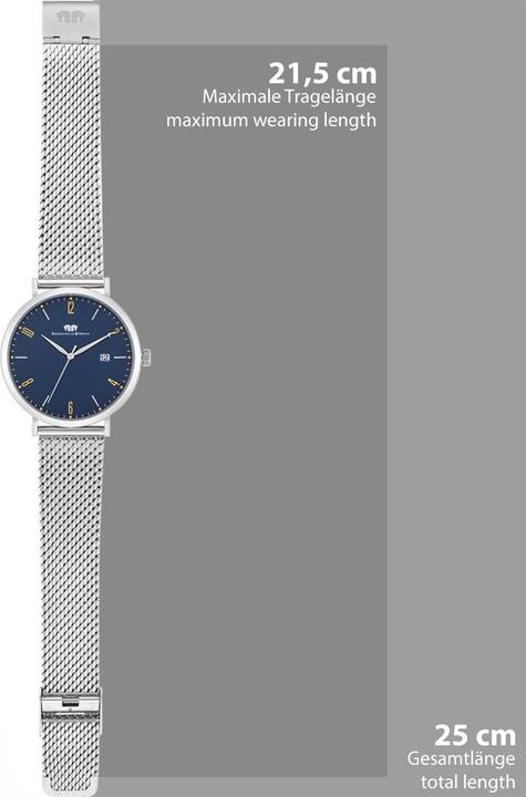 Immagine prodotto Orologio al quarzo Arakon II in acciaio inox argento - 34094 (Orologio da polso analogico, 42 mm)