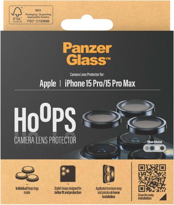 Produktbild PanzerGlass Hoops Camera Lens Protector (1 Stück, Apple iPhone 15 Pro Max, Apple iPhone 15 Pro)