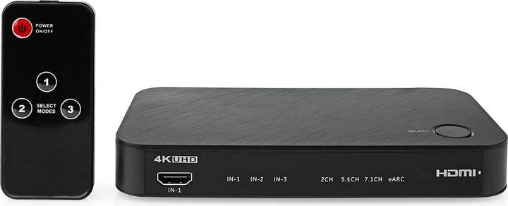 Nedis Digital Audio Converter | 2-Weg | Anschlüsse – Eingang: DC Power / 3x HDMI™ Eingang | Anschlüs (0.06 m, Optisch)