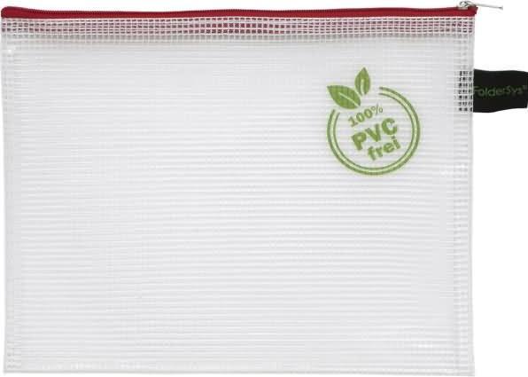 Produktbild Foldersys Reissverschlussbeutel B6 transparent/rot 0,20 mm (Tasche)