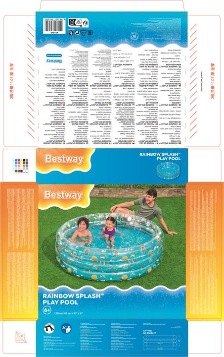 Actual product image Bestway Rainbow Splash™ paddling pool Ø 170 x 53 cm