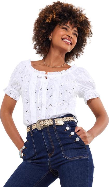Actual product image Joe Browns Broderie Short Sleeve Top (34)