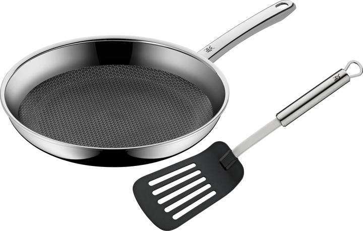 WMF Edelstahlpfanne Bratpfanne 28cm Wender Profi Resist Induktion beschichtet (28.28 cm, Bratpfanne, Aluminium, Edelstahl)
