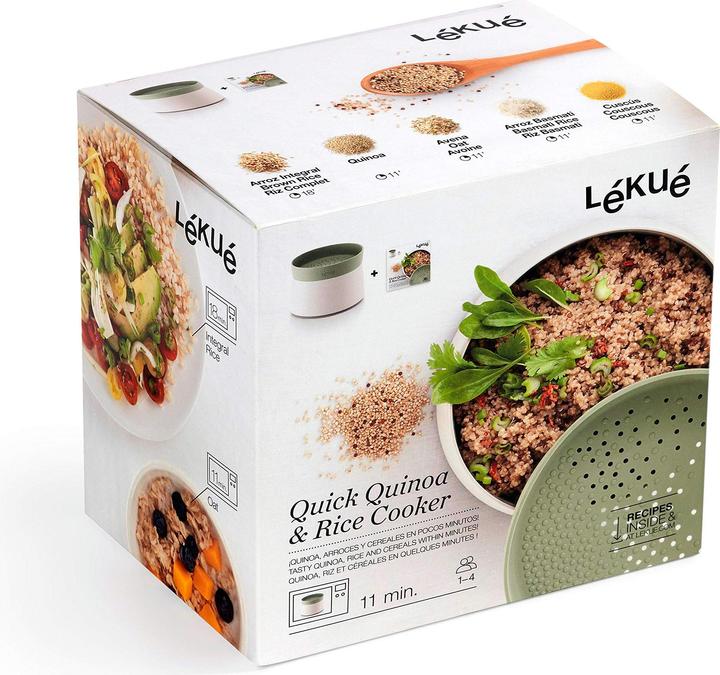 Actual product image Lékué Quick rice and quinoa cooker, green/white 17.8x13 cm