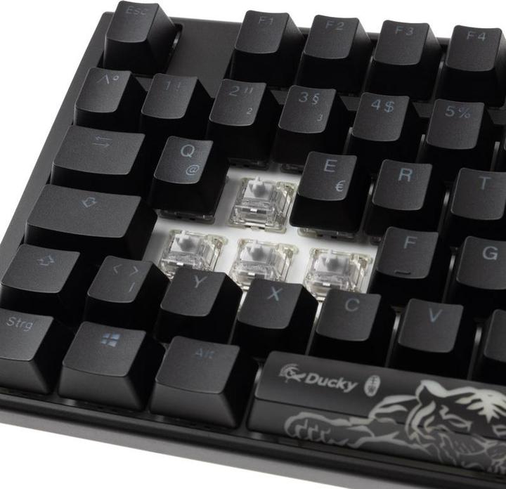 Actual product image Ducky One 3 Classic Black/White TKL Gaming Keyboard, RGB LED - MX-Clear (DE, Cable)