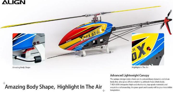 Produktbild Align T-Rex 650X Dominator Flybarless Elektro Hubschrauber 12S Combo