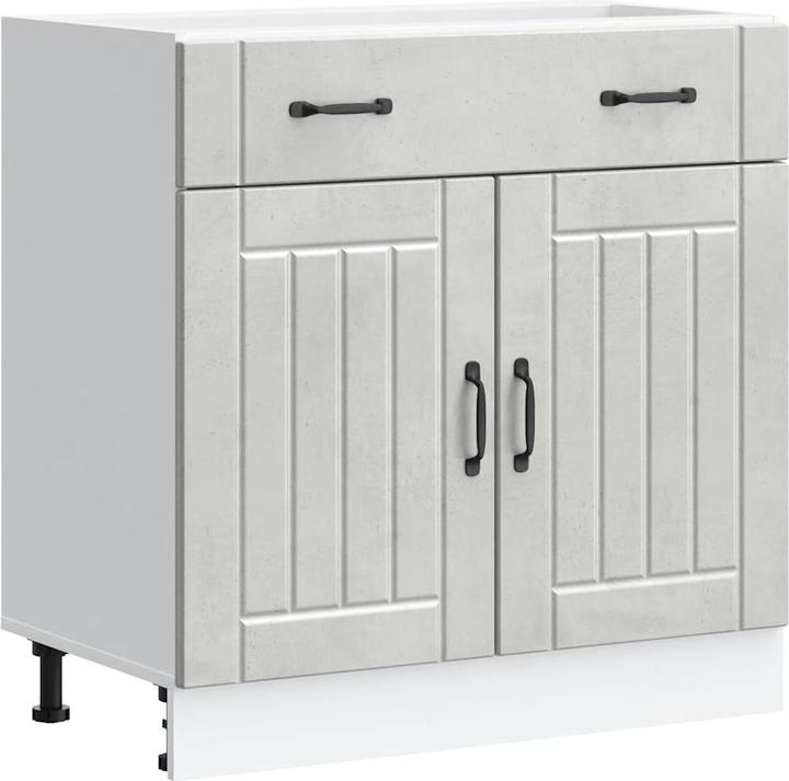 Actual product image VidaXL Kitchen base unit Lucca Concrete grey Wood-based sink base unit (80 x 46 x 81.5 cm)