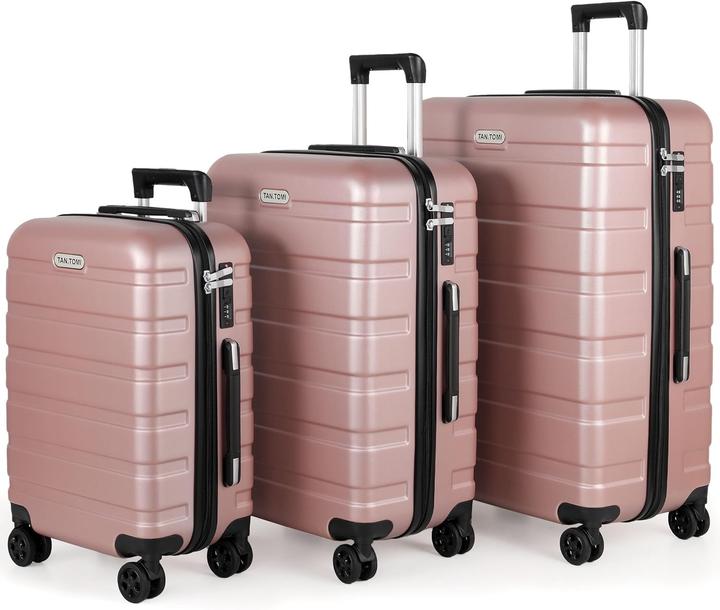Tan.Tomi 3-piece hard case set (95 l, Hand luggage (up to 50 litres), M (50 - 90l), L (90 - 115l))