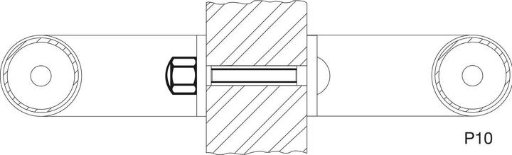 Kws Befestigungszubehör Glas P10 - paarweise, M6, für Modularsystem, Edelstahl (Türgriff)