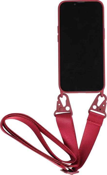 Immagine prodotto PhoneLook Cover in silicone opaco con tracolla e moschettone in metallo Burgundi (Apple iPhone 14)