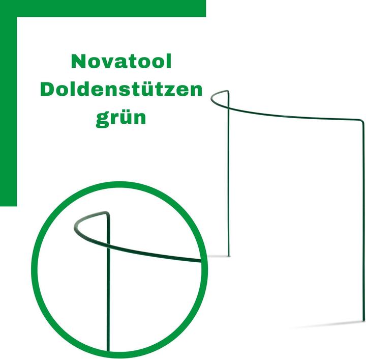 Produktbild Novatool 5 Strauchstützen halbrund grün 70x40x15 cm 5,5mm Ø Staudenhalter Blumenhalter Rankengewächs (70 cm, 5.50 cm)