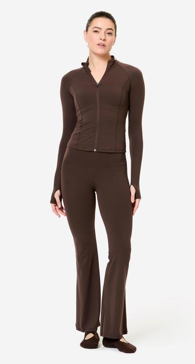 Actual product image Domyos Trainingshose Damen ausgestellt hoher Bund - braun (W35)
