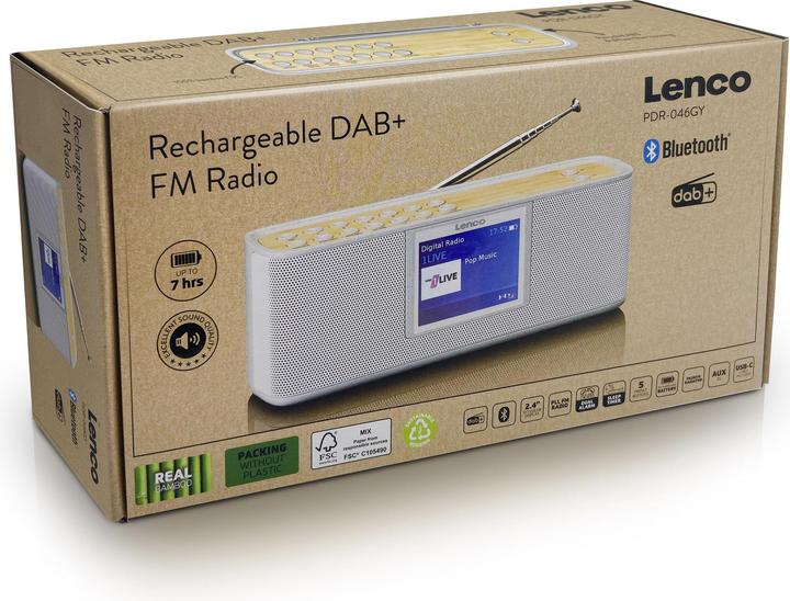 Actual product image Lenco PDR-046GY (DAB+, FM, Bluetooth)