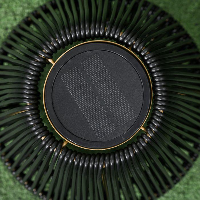Actual product image Swisshandel24 Rattan solar light, waterproof path light with light sensor, automatic LED garden lamp, black (IP44)